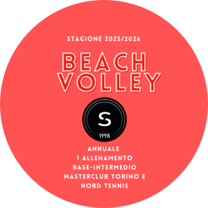 CORSO BEACH VOLLEY annuale 25/26 Masterclub Torino-Nord Tennis base/intermedio-1 allenamento