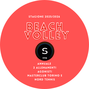 CORSO BEACH VOLLEY annuale 25/26 Masterclub Torino-Nord Tennis agonisti-2 allenamenti