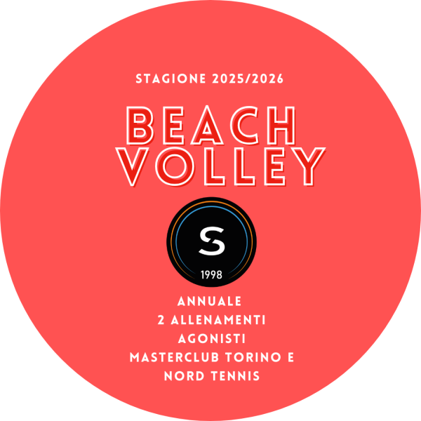 CORSO BEACH VOLLEY annuale 25/26 Masterclub Torino-Nord Tennis agonisti-2 allenamenti